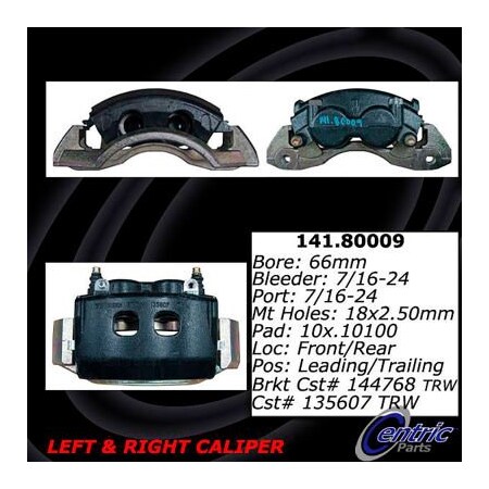 Centric Posi Quiet Loaded Caliper with New Phenolic Pistons , Posi Quiet 142.80009 142.80009